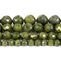 natural hard faceted green lapis lazuli round loose beads strand 681012mm for jewelry diy making necklace bracelet