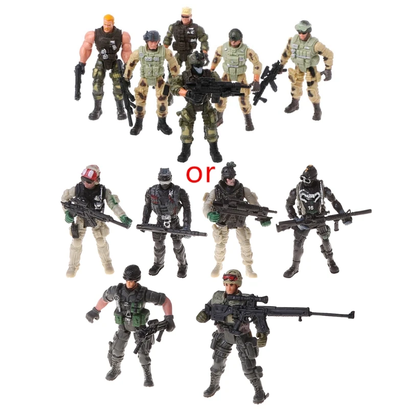 

6Pcs/Set Action Figure Soldiers Toy with Weapon Military Figures Child Toy