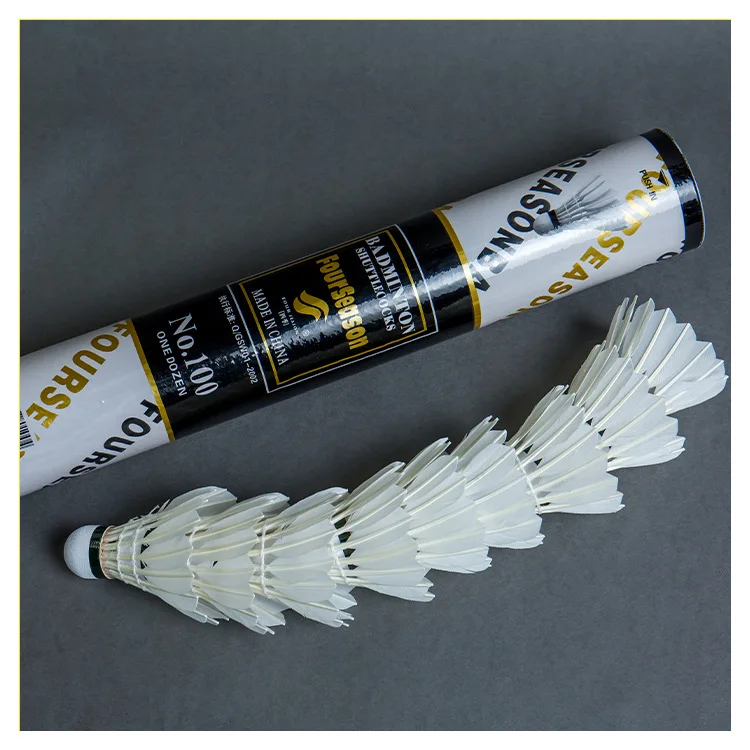 

12Pcs Durable Badminton Shuttlecocks Black Goose Feather Badminton Balls for Training Badminton Sports Speed