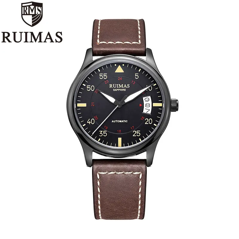 Мужские автоматические механические часы Ruimas роскошные топового бренда в стиле