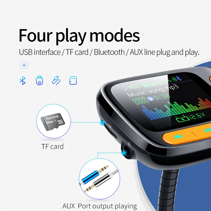 Автомобильный FM-трансмиттер с MP3-плеером Bluetooth 3 0 автомобильный комплект громкой