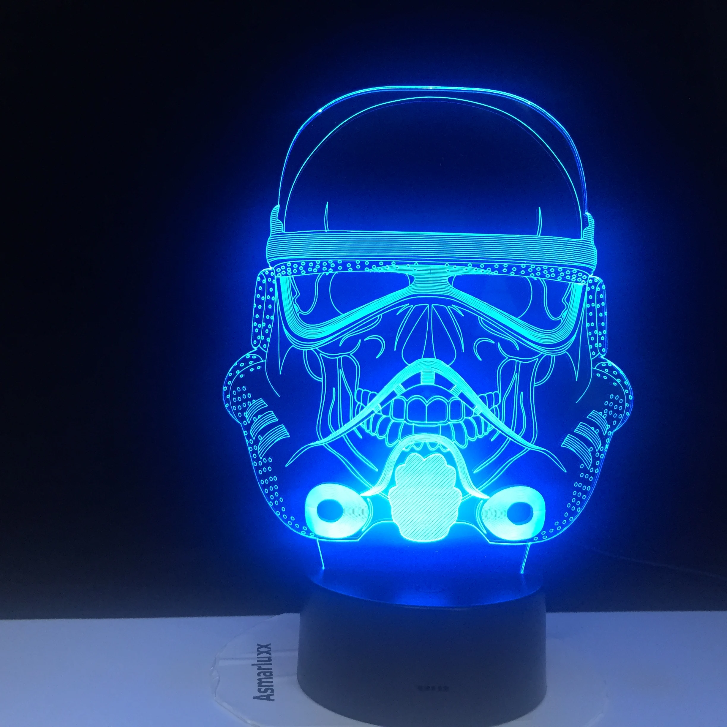 Маска Дарта Вейдера 3D светильник с оптической иллюзией сенсорный датчик