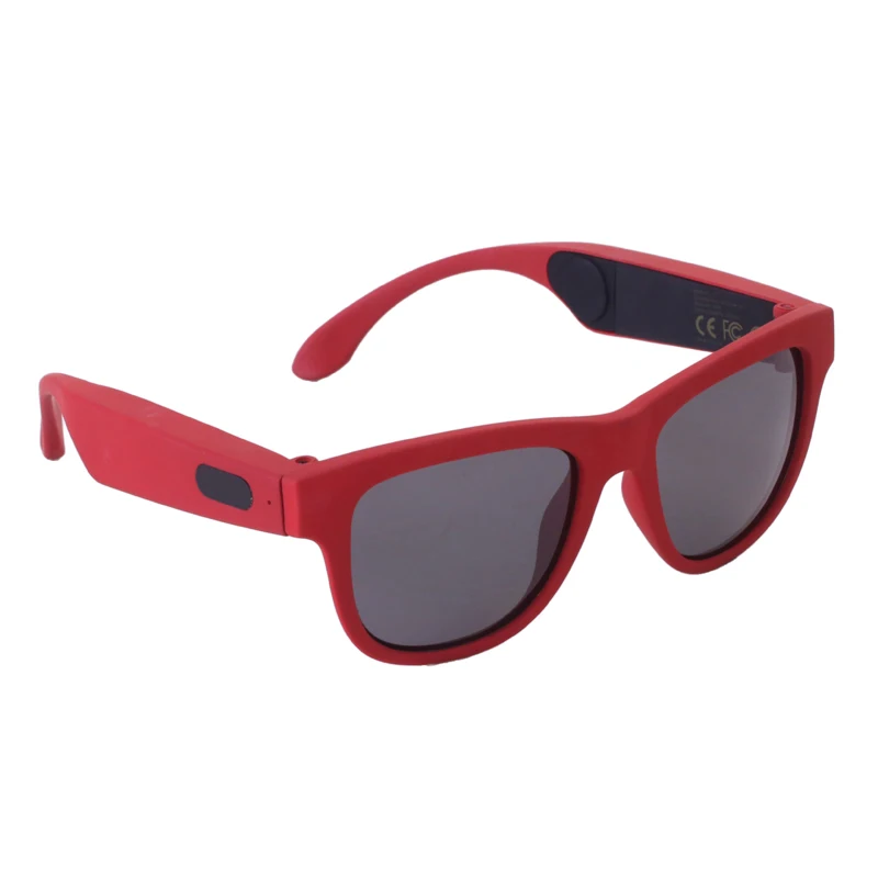 Red Black Наушники с костной проводимостью, очки, умные солнцезащитные очки, Bluetooth наушники, Спортивные Беспроводные стерео музыкальные солнцезащитные очки, спортивные наушники - Цвет: Red Black