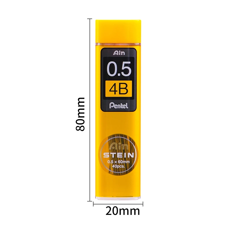Pentel 4 трубки/лот Stein Enhanced Silica карандаш-0,5*60 мм-2 H, H, HB, B, 2B, 3B, 4B для механических карандашей письма
