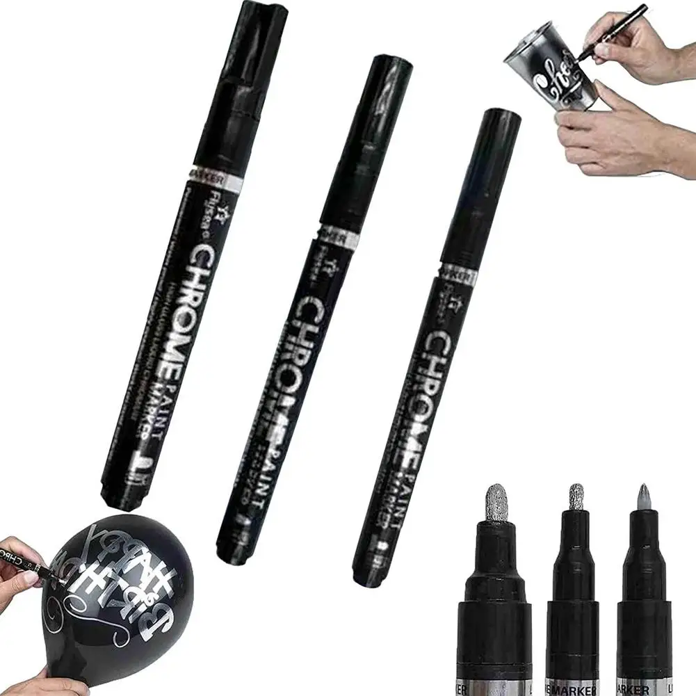 

Silver Art Liquid Mirror Chrome Marker Mirror Pen Reflective Paint Pen DIY Highlight Pen DIY Highlight Pens For Arts Crafts Gift
