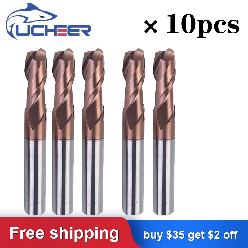 

[Инструменты оптом] ucheer 10/50 шт., твердосплавные фрезы 2T/4T HRC50 8/10/12 мм