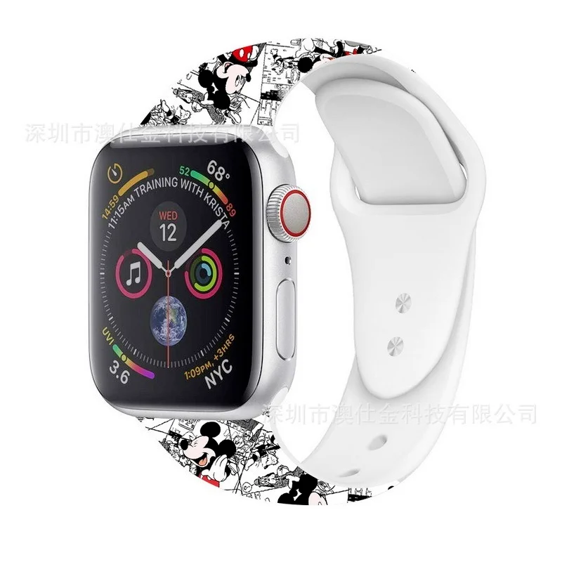 Ремешок для Apple Watch Disney мультяшный браслет с рисунком Микки Мауса Для IWatch Series