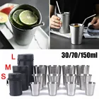 Кофейная кружка, 4 шт., 3070150 мл, из нержавеющей стали, портативная, для кемпинга, питьевой воды, кофе, чая, пива, вина, с чехлом