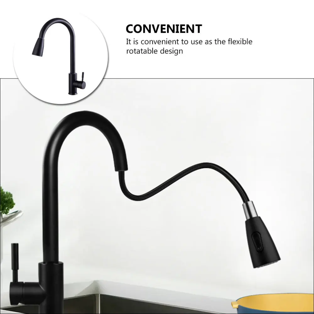 

1Pc Stretch Adjustable Kitchen Durable Hot Cold Water Black