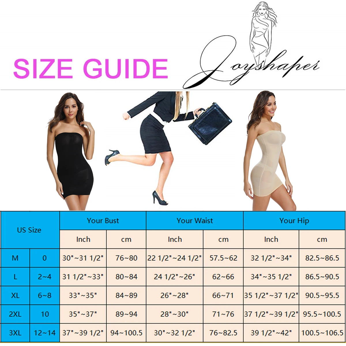

Joyshaper Tube Top Dress Slimming Underwear Women Bodycon Slip Dress Body Modifiers Shapewear Seamless Strapless Tummy Lift Hip