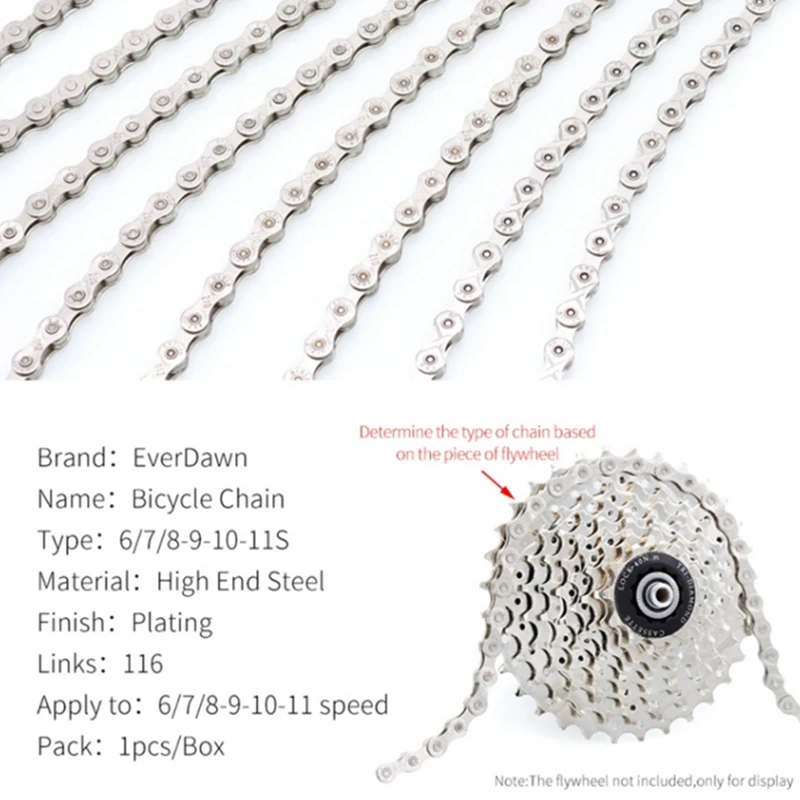 

Цепь велосипедная для 6/7/8/9/10/11 скоростей, серебристая для горного/дорожного велосипеда, для велосипеда Shimano/SRAM