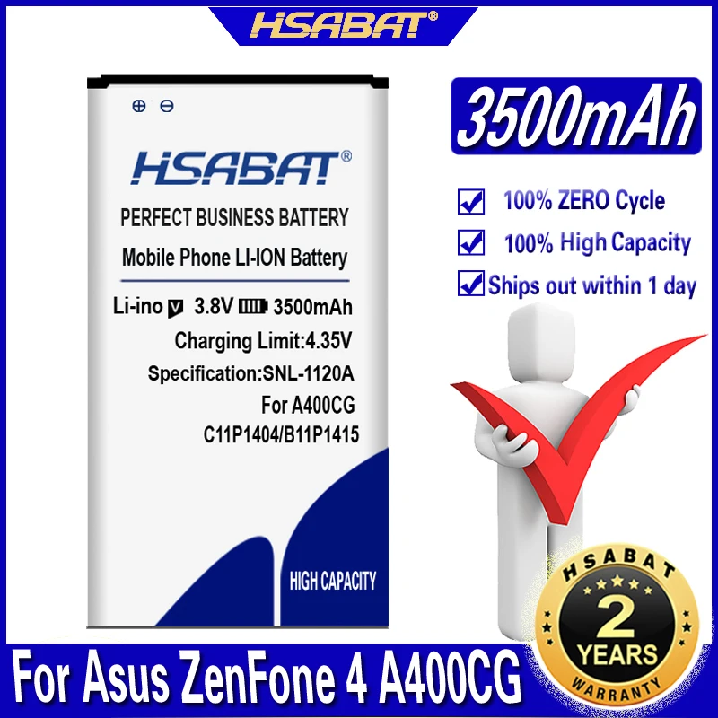 Аккумулятор HSABAT 3500 мАч C11P1404 B11P1415 для Asus ZenFone 4 ZenFone4 A400CG Go 5 ZC451TG Z00SD|battery for|batterie