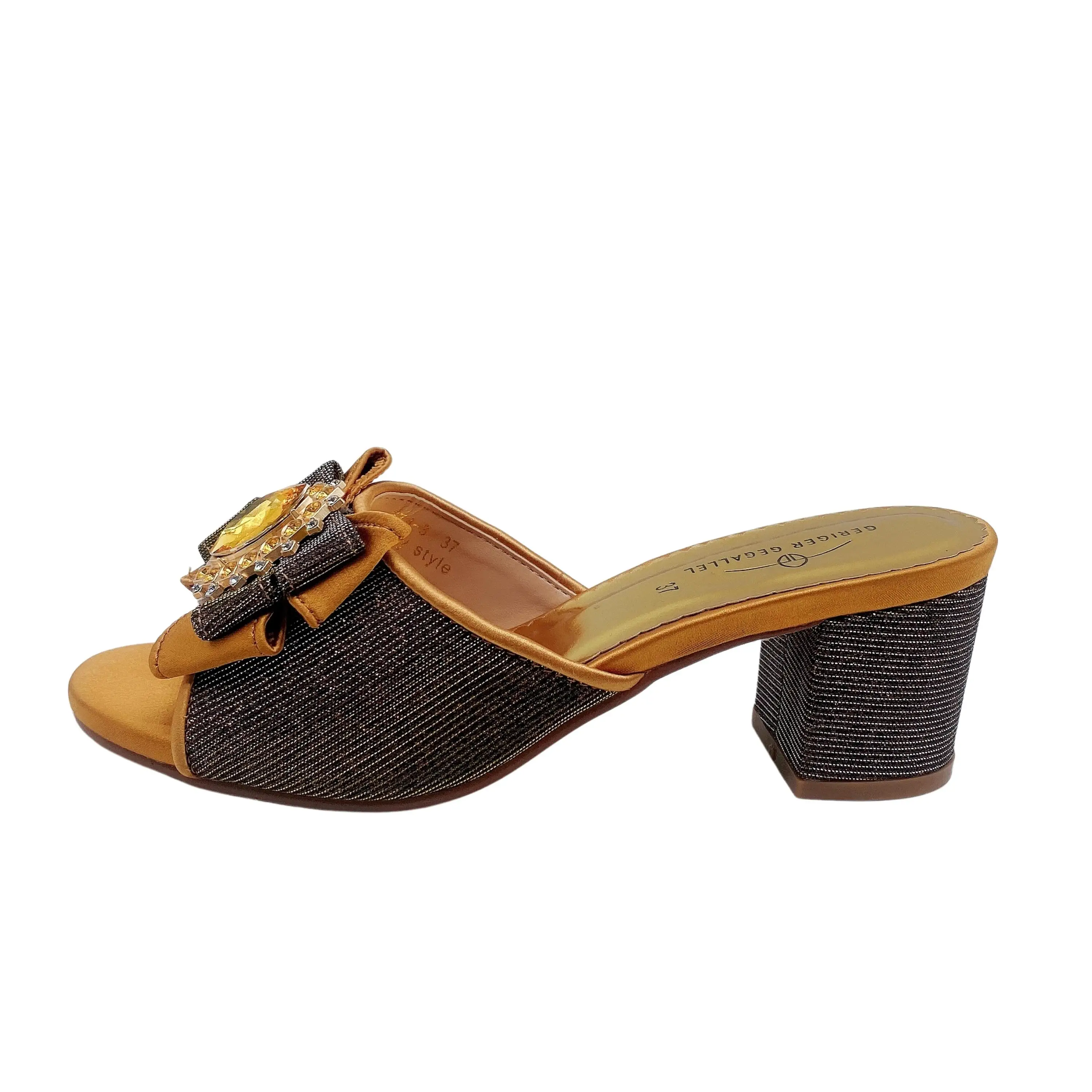 Женские туфли без задника Дизайнерские летние на массивном каблуке с цветочным