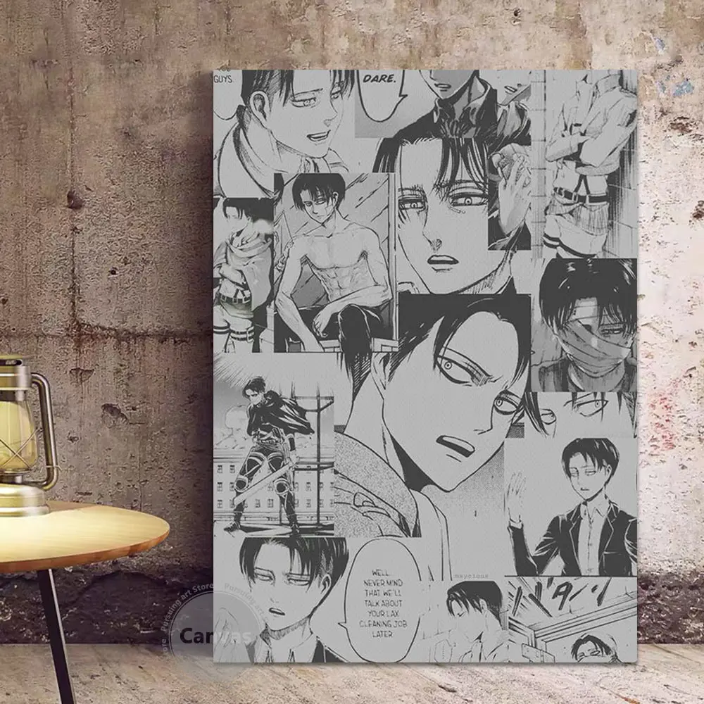 Аниме Levi Attack on Titan из плотной ткани украшения Печать плакатов фотографии