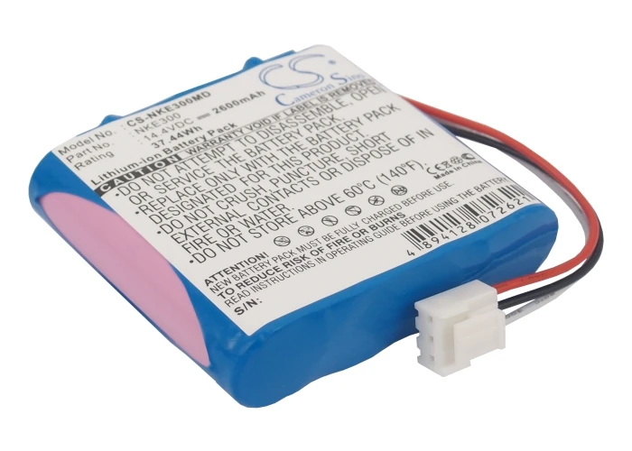 

Replacement Battery for Nihon Kohden Edan SE-300A, Edan SE-300B, 14.4V/mA ,