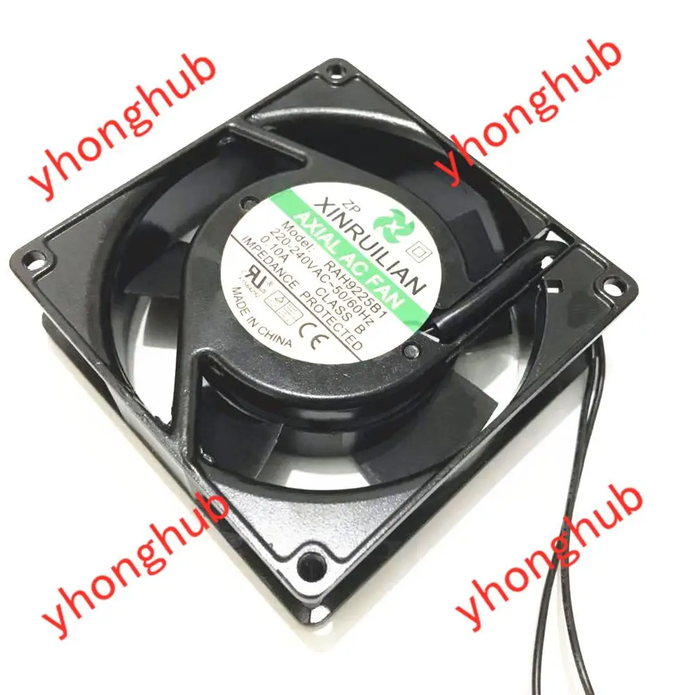 Xinruilian RAH9225B1 AC 240V 0.1A 92x92x25mm 2-wire Server Cooling Fan |