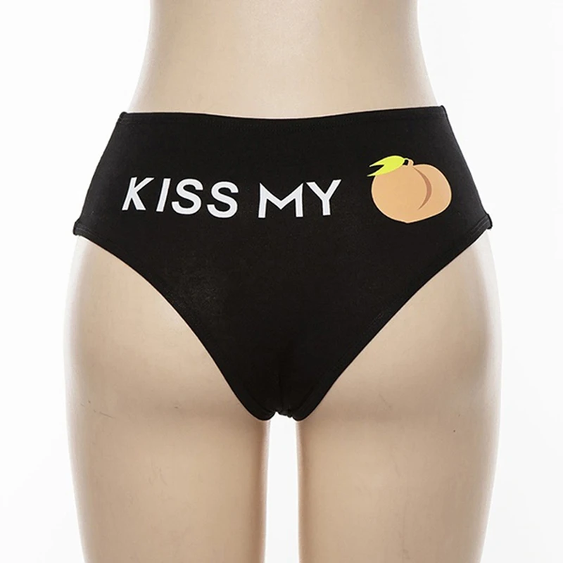 Прикольного персика с рисунком трусы для девочек бантами Интимной трусики