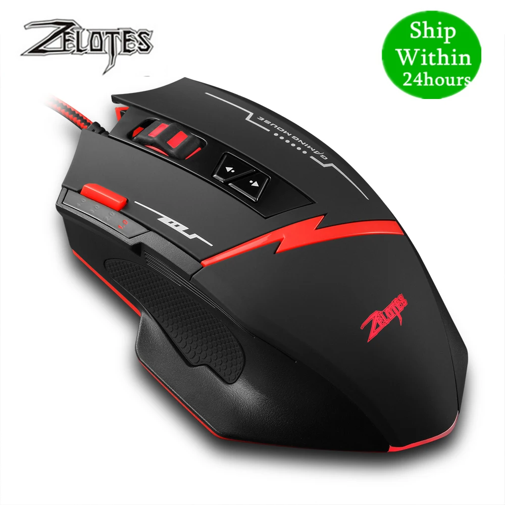 Zealot C 8 программируемый светодиодный оптическая USB игровая мышь 2500 dpi кнопок