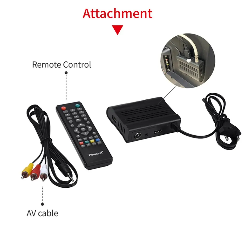 DVB-T2 ТВ-тюнер цифровой наземный с поддержкой H.265 AV USB HD Пульт дистанционного