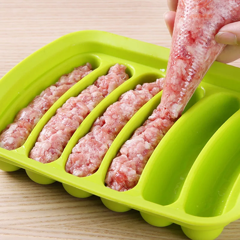 Новая антипригарная силиконовая колбасная форма с 6 ячейками для приготовления