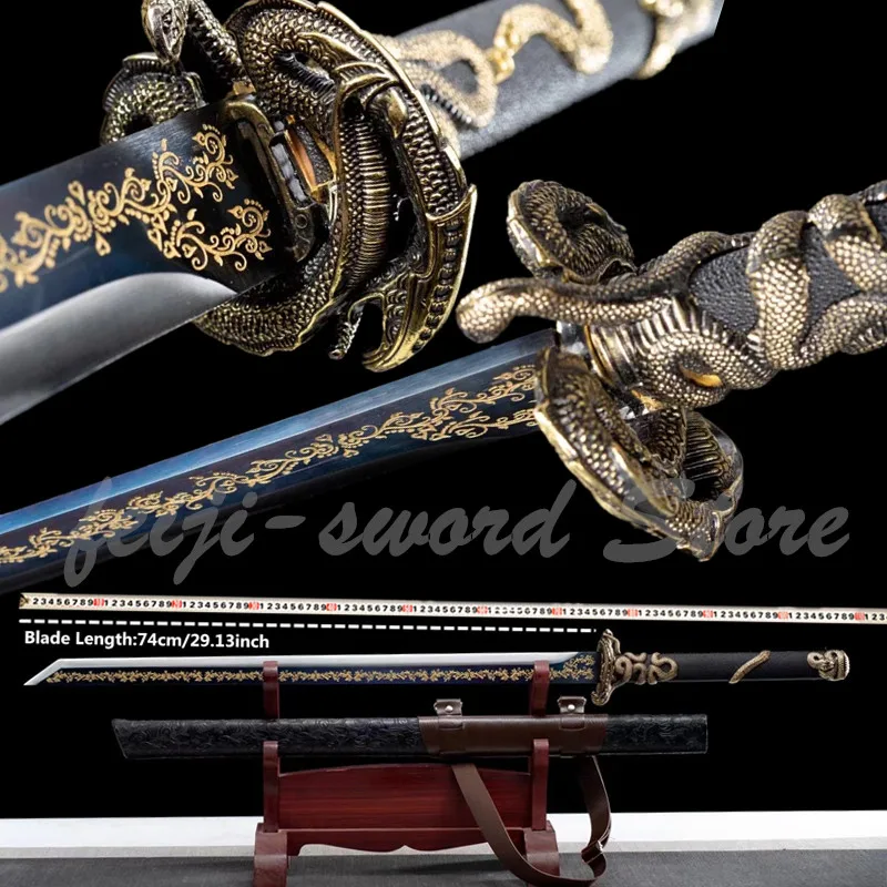 

Snake Tsuba Kkatana Ssword Real Hand Forged Manganese Steel Battle Ready Japanese Catanas Japonesa Home Ornament Espadas