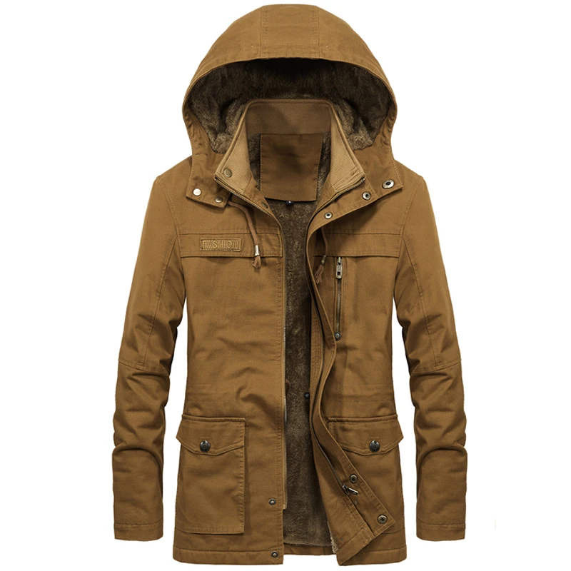 Winter parka men 4XL 5XL New Mens jackets casual Hooded coats Plus velvet men's Water wash coat warm jacket Detachable hat 1328