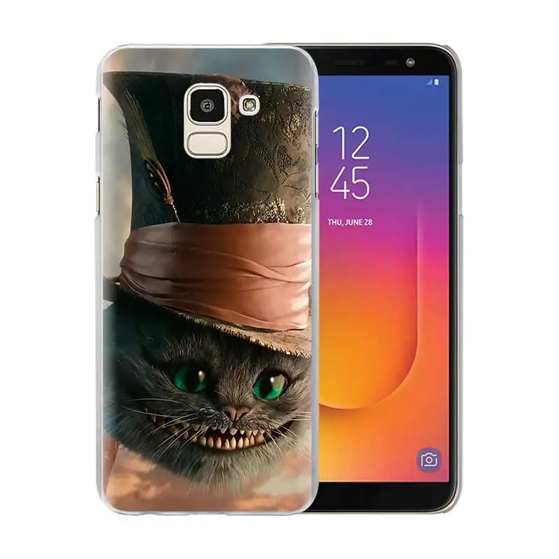 Чехлы Alice in Wonderland Cat для samsung Galaxy J4 Plus J6 Plus J8 J3 J5 J7 J5 Prime, Жесткий Чехол