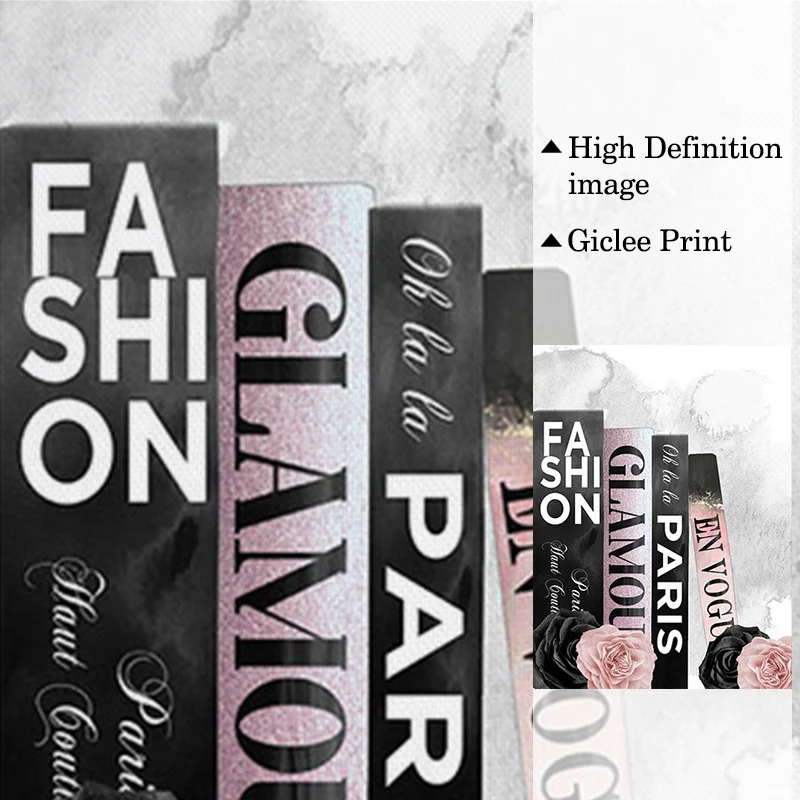 

Champagne Perfume Fashion Book Poster Wall Art Pink Lips Canvas Print Beauty Salon Decoration Girl Bedroom Painting Picture