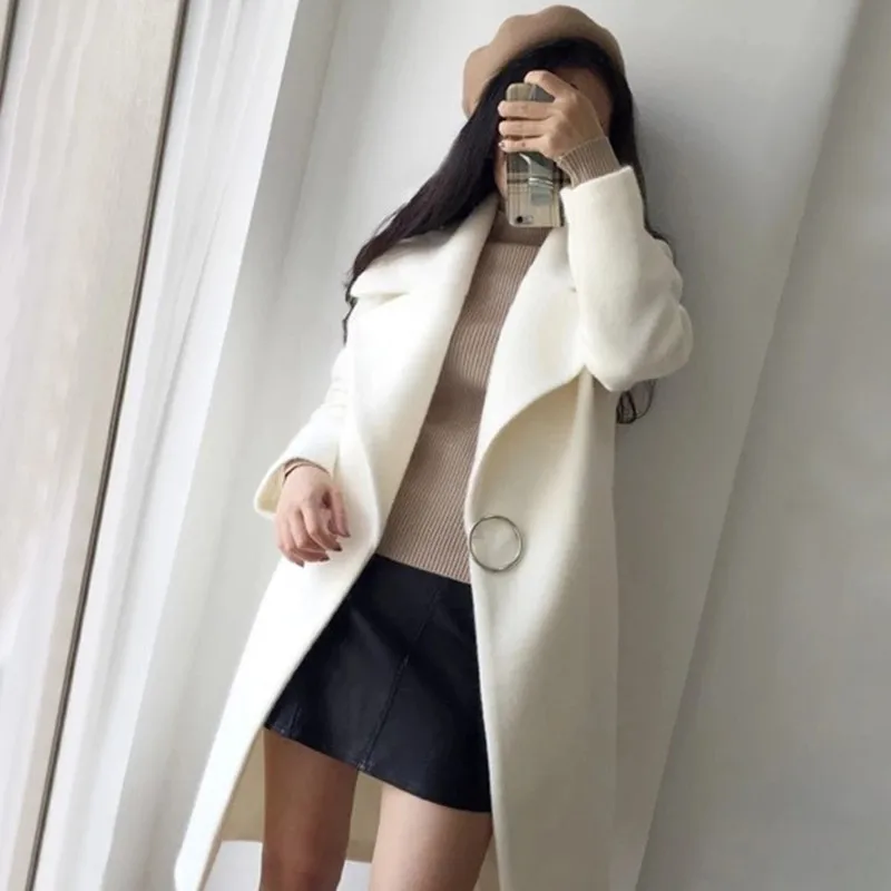 

Белое теплое зимнее пальто с оборками, женское длинное пальто с отложным воротником, женское повседневное осеннее розовое пальто 2019, женска...