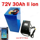 Литий-ионный аккумулятор GTK 72 в 30 Ач, литий-полимерное приложение bluetooth для велосипеда, 3500 Вт, скутера, тележки, скейтбуда, мотоцикла, зарядное устройство 5 А