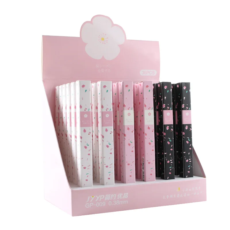 0.38mm Sweet Kawaii Cherry Blossom Gel Ink Pens Cute Sakura Pen Business Signature Pen School Office Writing Supplies Stationery