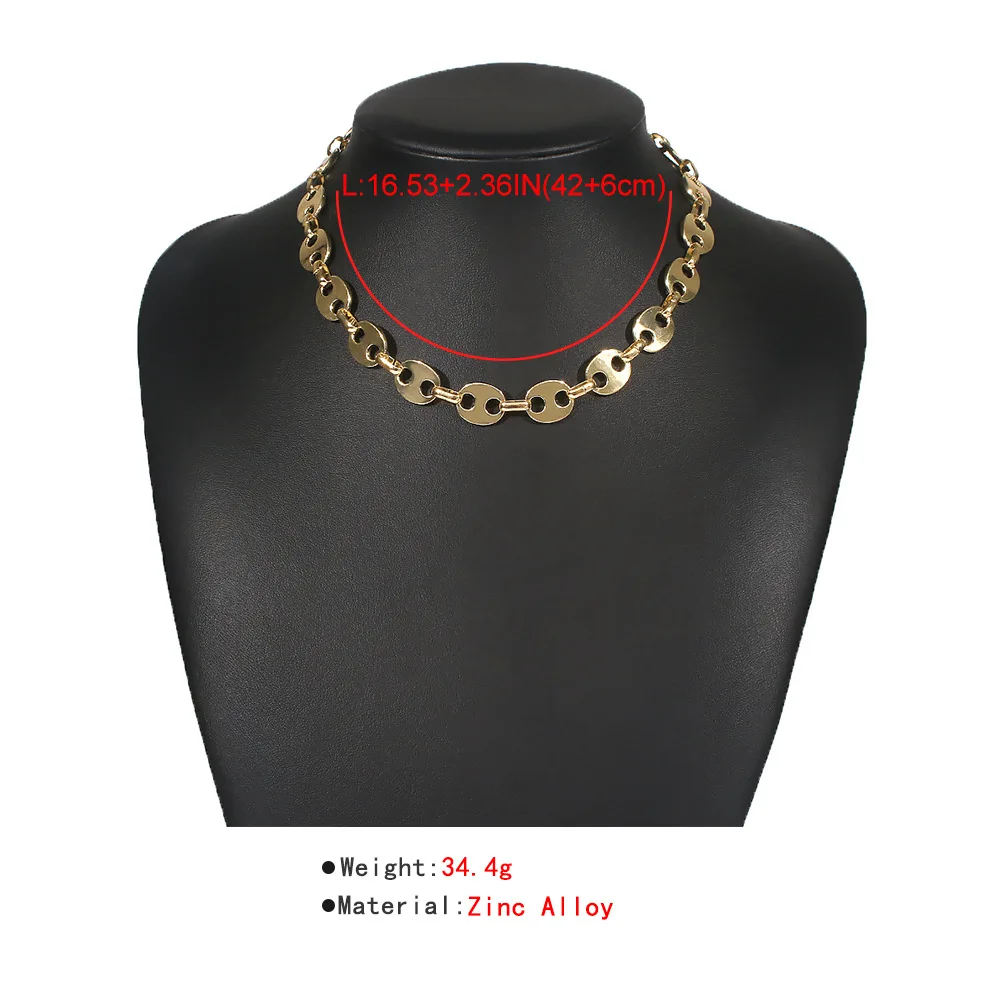 Wgoud Лидер продаж панк Высокое качество Золотой цвет геометрический чокер для