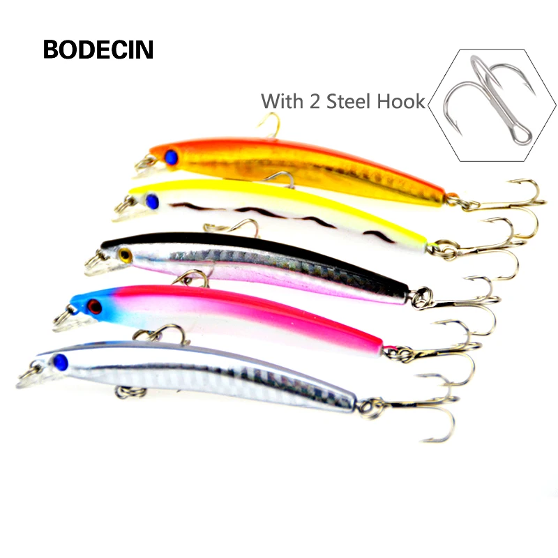 5 шт. приманки для ловли карпа жесткие приманка в виде гольяна 8 см 5G 6 # крючки