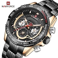 naviforce luxury quartz multifunction watch for men business dress stainless steel luminous waterproof relogio week display date