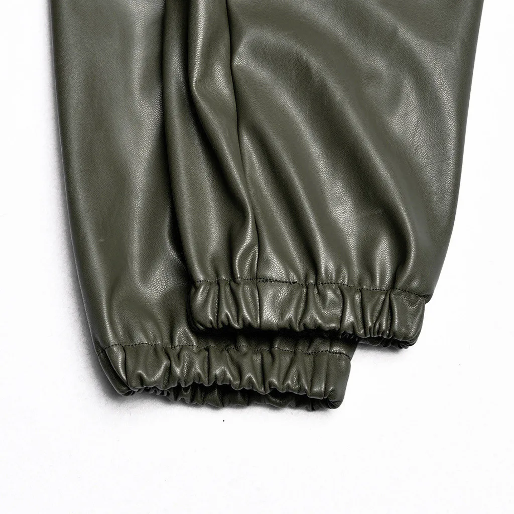 Женские брюки из искусственной кожи с высокой талией | Женская одежда