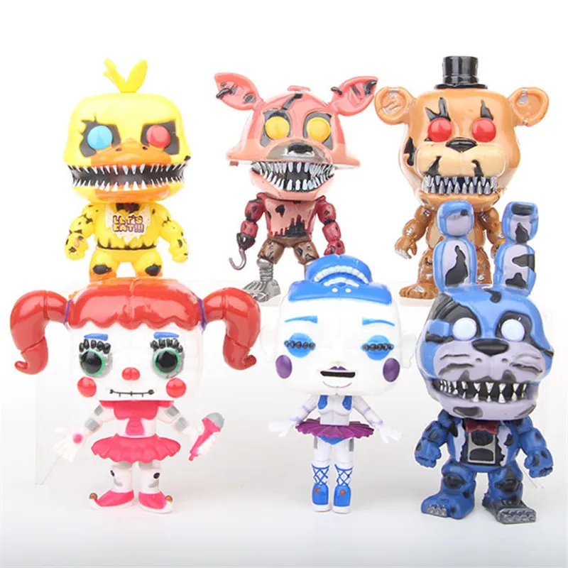 6 шт./компл. Five Nights At Freddy's Minireena кошмар Чика Фредди ПВХ фигурка коллекция моделей