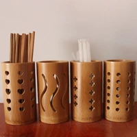 kitchen utensil storage bucket round hollow grid bamboo containers kitchen storage container chopsticks storage box