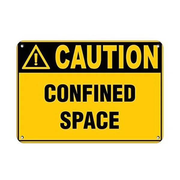 

Caution Confined Space Retro tin sign nostalgic ornament metal poster garage art deco bar cafe shop