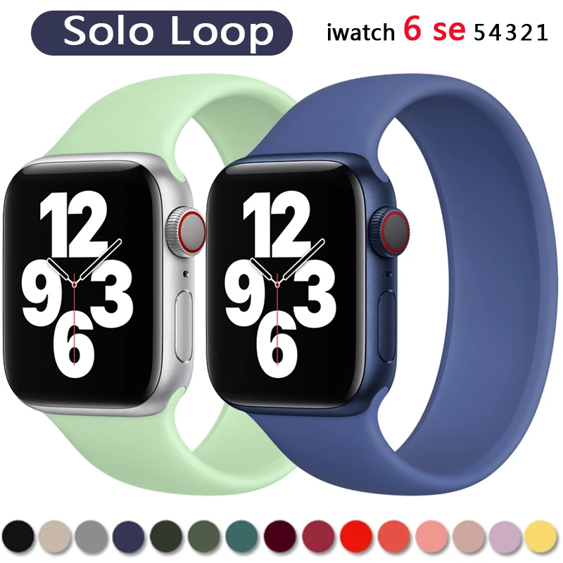 

Strap for Apple Watch Band 40mm 44mm iWatch serie 4/5/6/SE Elastic Belt Silicone Solo Loop bracelet Apple watch band 42mm 38mm