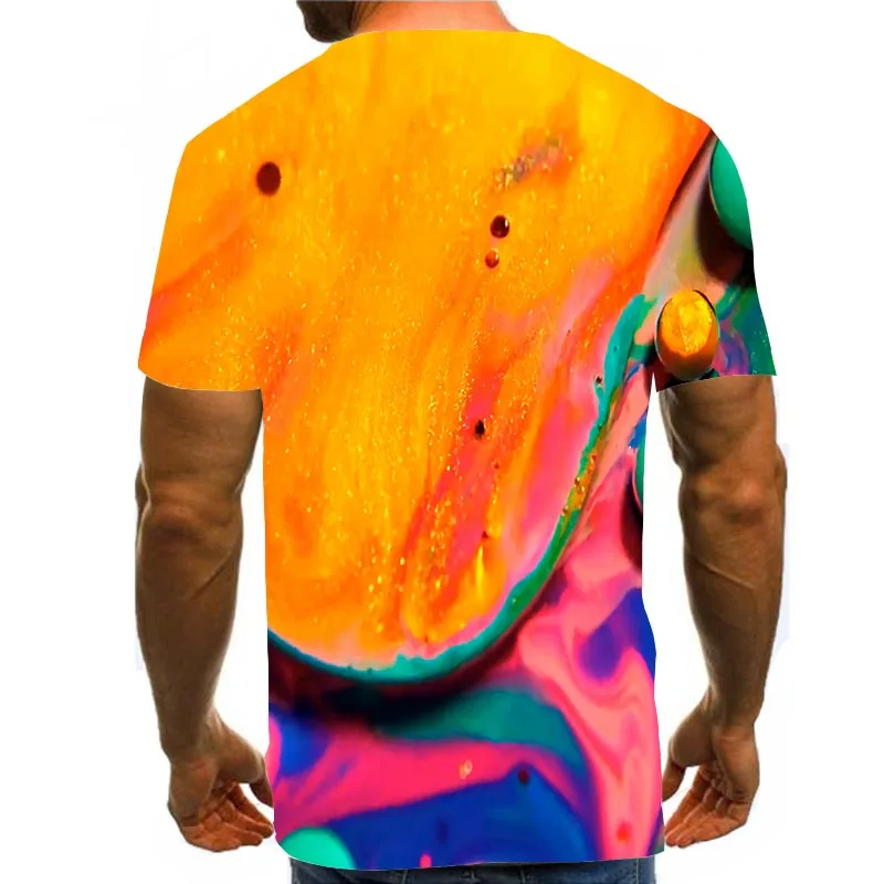 

Men's Bright Paint Shirt 3D Print T-Shirt Summer Pigment Graphic Tees Pattern Tops
