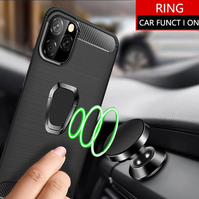 Роскошная кисть Чехол для iPhone 11 X XR XS Max 6 6S 7 8 Plus автомобильный магнитный держатель кольцо мягкий для samsung Note 9 8 S9 Plus A6 A8