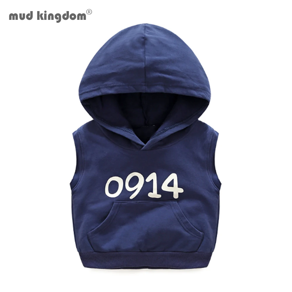 

Mudkingdom Boys Vest Hooded Digital Fashion Print Lightweight Sleeveless Casual Spring Autumn Kids Outerwear for Boys Clothes
