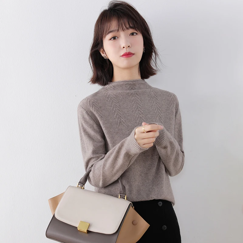 adohon 2020 woman winter 100% Cashmere sweaters and autumn knitted Pullovers High Quality Warm Female thickening Turtleneck