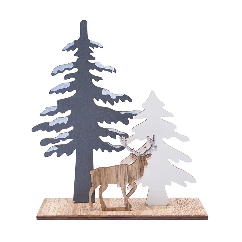 Деревянная рождественская ёлка, олень, декор для стола, креативные Diy 3D сшивание ручной работы, рождественские детские подарки, Новогодние рождественские вечерние украшения
