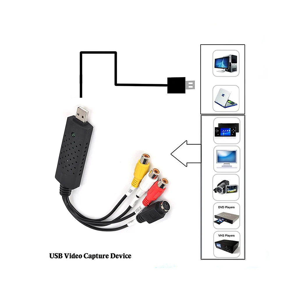 Адаптер для захвата аудио и видео VHS на Win7/8/XP/Vista USB 2 0 устройство DVD портативный