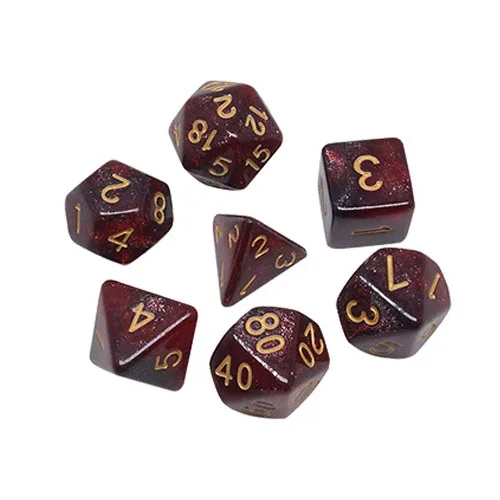 17 - red black 7 шт./компл. многогранные DnD смешанные Цвет кости для ролевой игры «Подземелья и Драконы настольные игры D4, D6, D8, D10, D%, D12, D20 - Цвет: 17 - red black