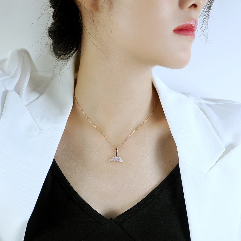 

Модное ожерелье JIALY из нержавеющей стали 316L, цепочка, роза, подвеска с паве AAA CZ для девушек и женщин, ювелирные изделия