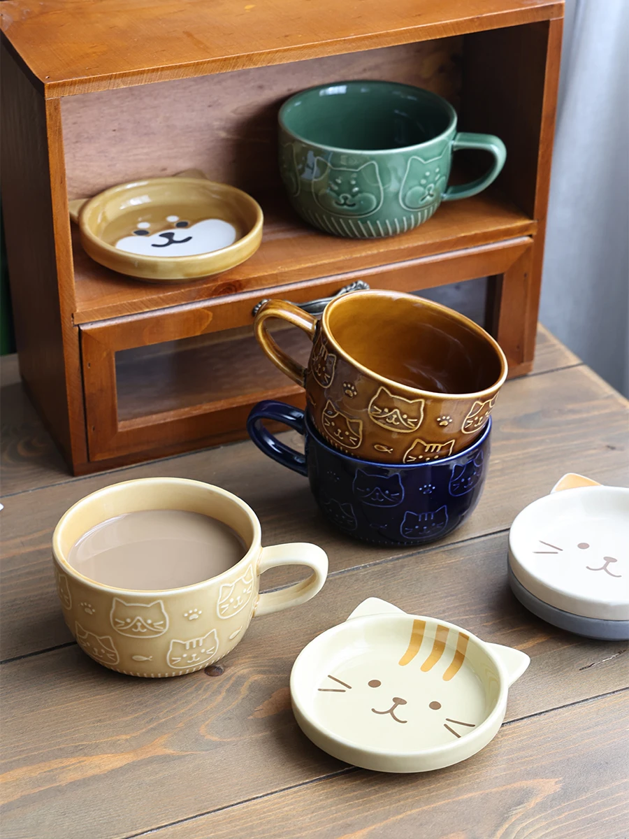 Симпатичная кружка в виде кошки Шиба-ину с крышкой персонализированные