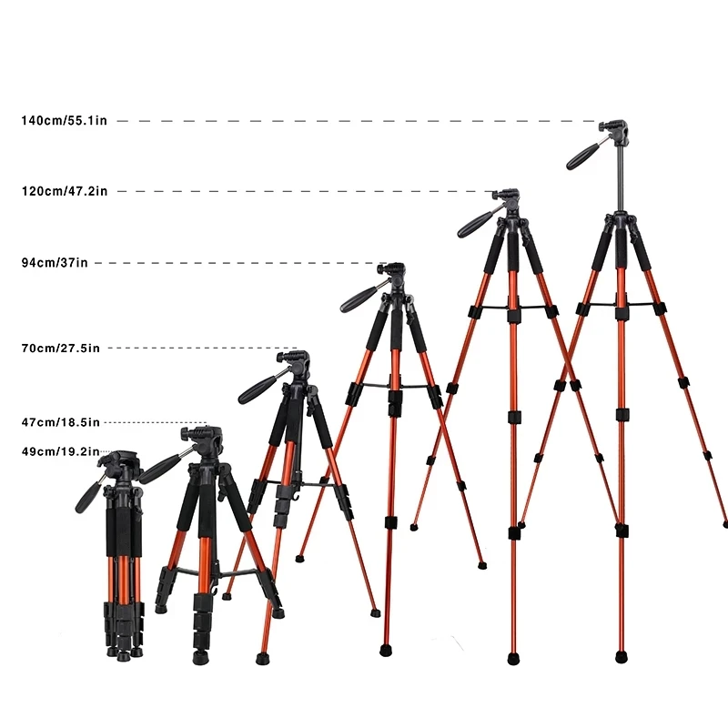 

Professional Portable Travel Aluminium Camera Smartphone Tripod Accessories Stand with Pan Head for Digital Camera DSLR