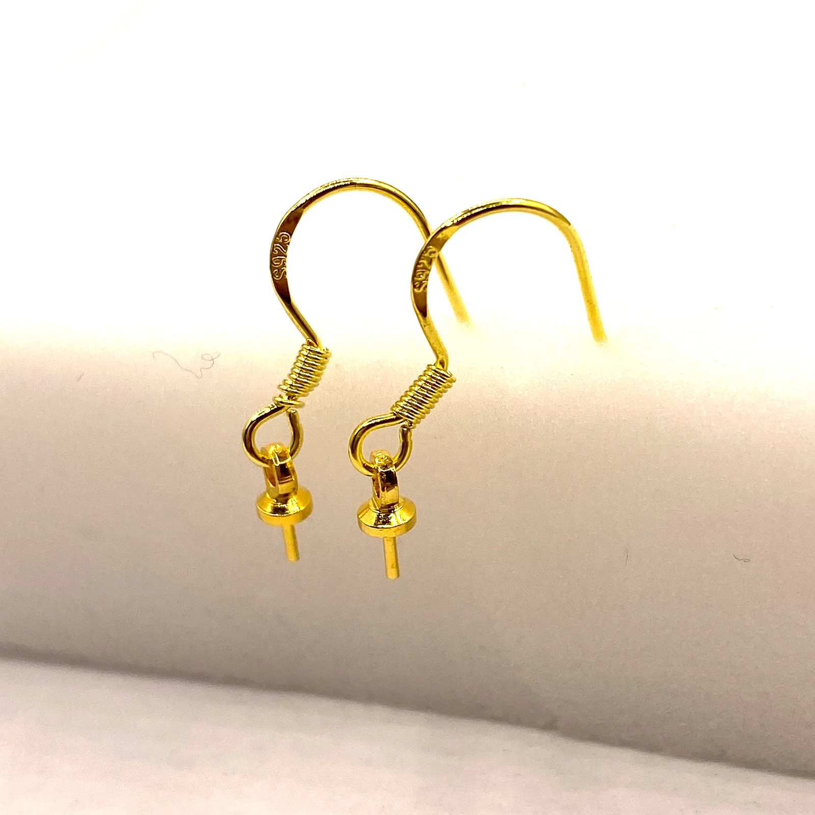 

10pcs 925 Silver Earring Wires GOLD Fish Hook 20mm Earrigs Finding French Earwire Clasp Ear Hoops Parts Jewelrys